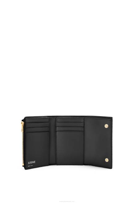 Black Repeat small vertical wallet in embossed silk calfskin Loewe 84PR1276 Women