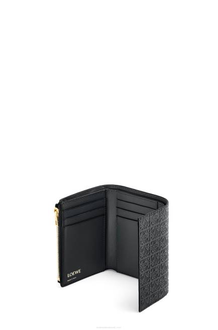 Black Repeat small vertical wallet in embossed silk calfskin Loewe 84PR1276 Women