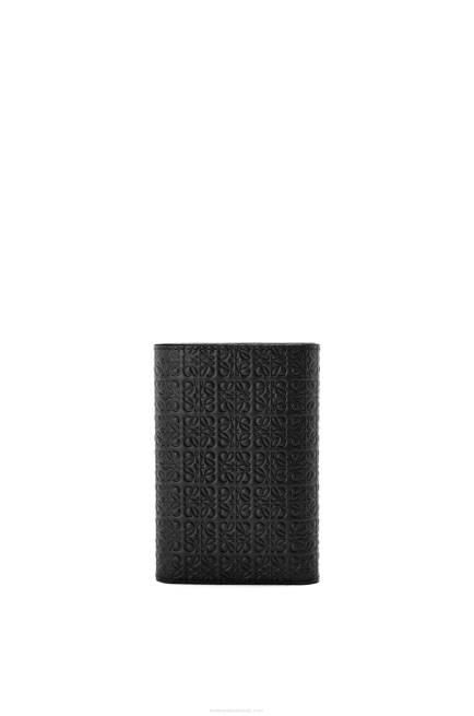 Black Repeat small vertical wallet in embossed silk calfskin Loewe 84PR1276 Women