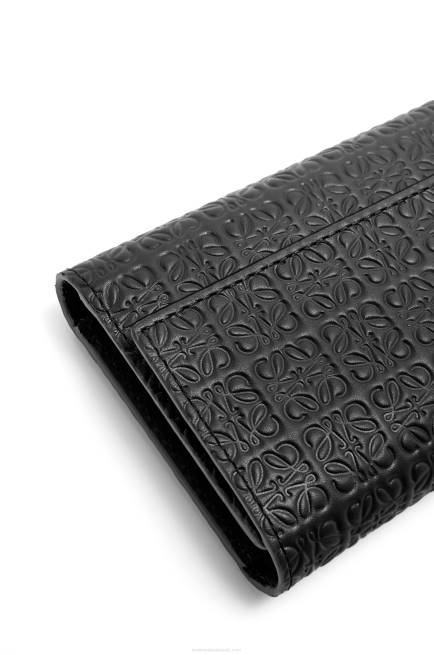 Black Repeat small vertical wallet in embossed silk calfskin Loewe 84PR1276 Women