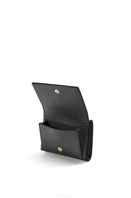 Black Repeat trifold wallet in embossed silk calfskin Loewe 84PR1274 Women