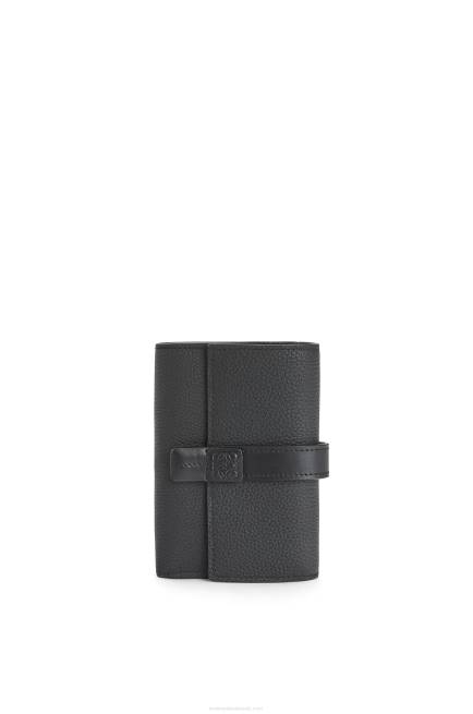 Black Small vertical wallet in soft grained calfskin Loewe 84PR1295 Women
