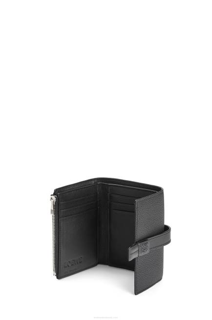Black Small vertical wallet in soft grained calfskin Loewe 84PR1295 Women