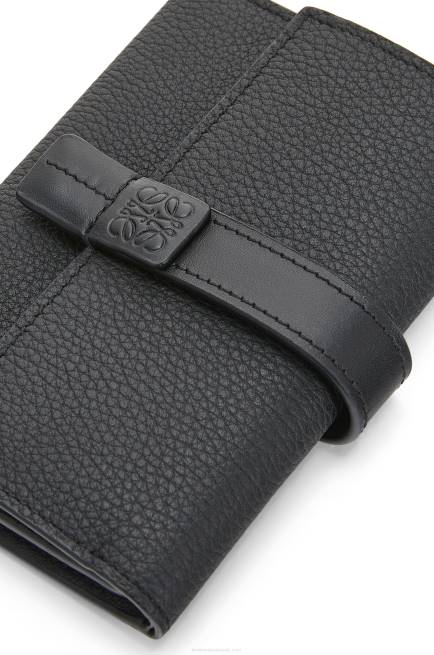 Black Small vertical wallet in soft grained calfskin Loewe 84PR1295 Women
