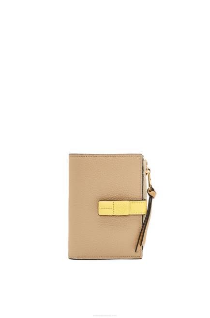 Butter/Pale Lemon Slim zip bifold wallet in soft grained calfskin Loewe 84PR1265 Women