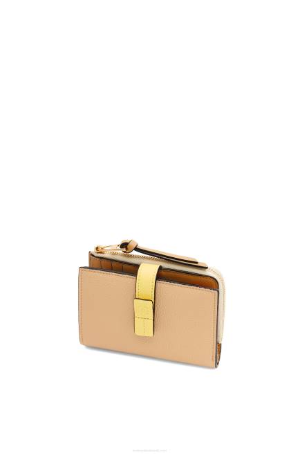 Butter/Pale Lemon Slim zip bifold wallet in soft grained calfskin Loewe 84PR1265 Women
