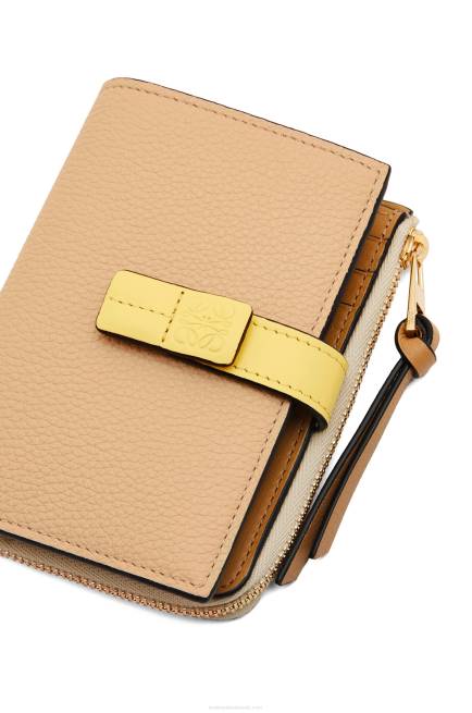 Butter/Pale Lemon Slim zip bifold wallet in soft grained calfskin Loewe 84PR1265 Women