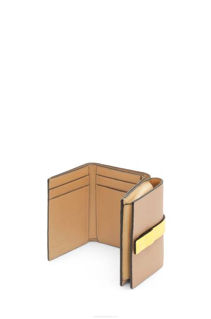 Butter/Pale Lemon Trifold wallet in soft grained calfskin Loewe 84PR1285 Women