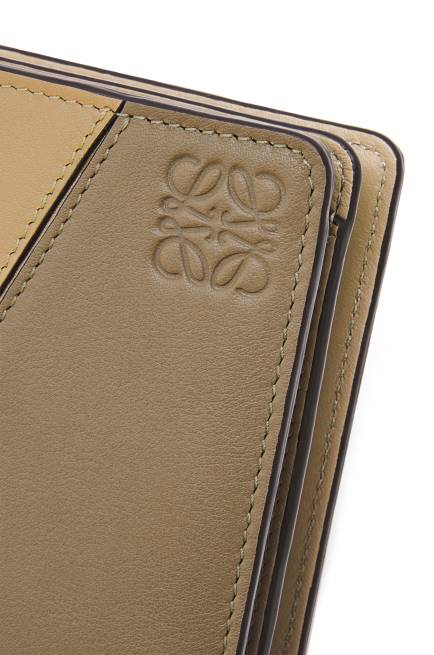 Clay Green/Butter Puzzle compact zip wallet in classic calfskin Loewe 84PR1259 Women
