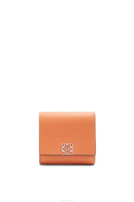 Coral Reef Anagram compact flap wallet in pebble grain calfskin Loewe 84PR1307 Women