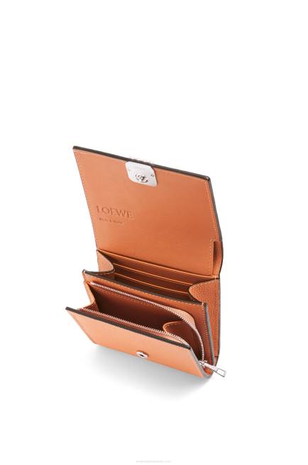 Coral Reef Anagram compact flap wallet in pebble grain calfskin Loewe 84PR1307 Women