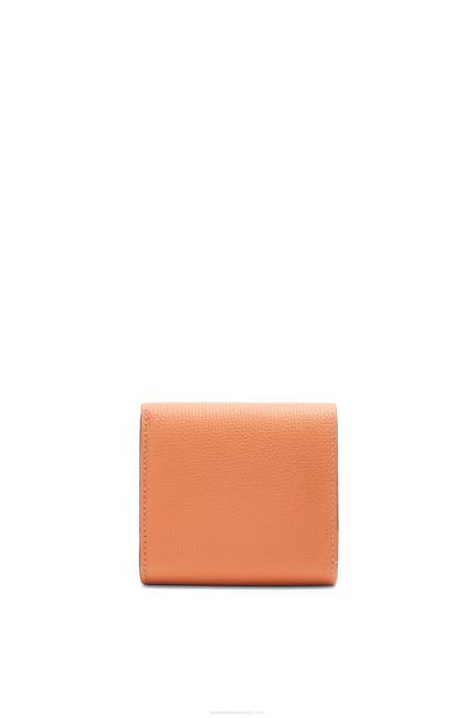 Coral Reef Anagram compact flap wallet in pebble grain calfskin Loewe 84PR1307 Women