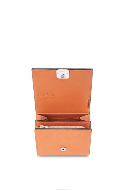 Coral Reef Anagram compact flap wallet in pebble grain calfskin Loewe 84PR1307 Women