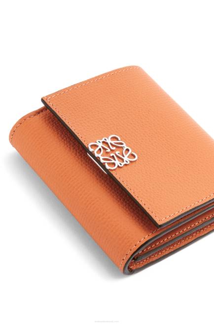 Coral Reef Anagram compact flap wallet in pebble grain calfskin Loewe 84PR1307 Women