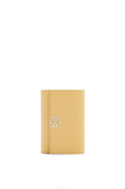 Dark Butter Anagram small vertical wallet in pebble grain calfskin Loewe 84PR1264 Women