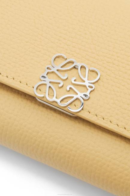 Dark Butter Anagram small vertical wallet in pebble grain calfskin Loewe 84PR1264 Women