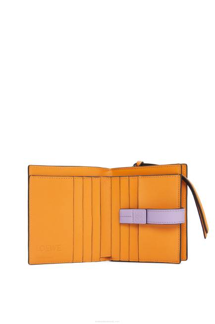 Dark Butter/Mauve Compact zip wallet in soft grained calfskin Loewe 84PR1268 Women