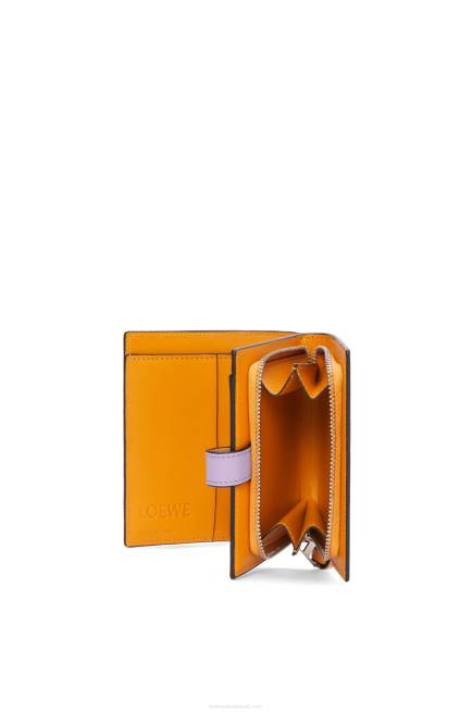 Dark Butter/Mauve Compact zip wallet in soft grained calfskin Loewe 84PR1268 Women