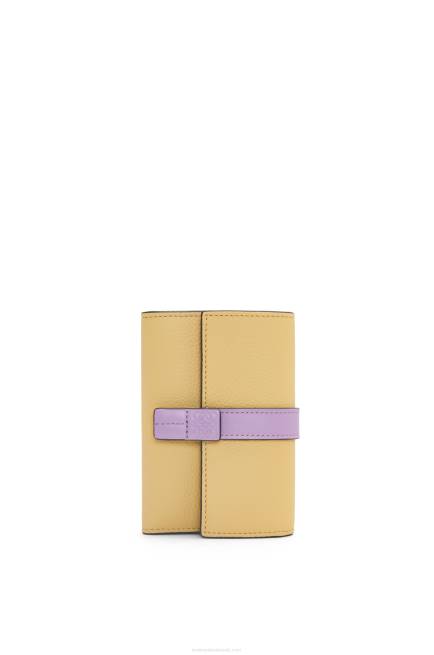 Dark Butter/Mauve Small vertical wallet in soft grained calfskin Loewe 84PR1267 Women