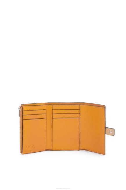 Dark Butter/Mauve Small vertical wallet in soft grained calfskin Loewe 84PR1267 Women
