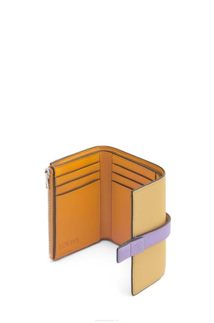 Dark Butter/Mauve Small vertical wallet in soft grained calfskin Loewe 84PR1267 Women