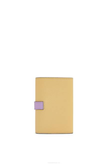 Dark Butter/Mauve Small vertical wallet in soft grained calfskin Loewe 84PR1267 Women