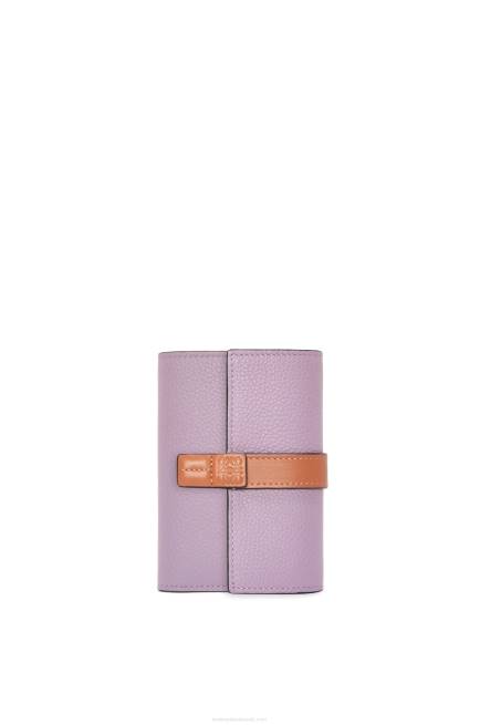 Dirty Mauve/Tan Small vertical wallet in soft grained calfskin Loewe 84PR1270 Women