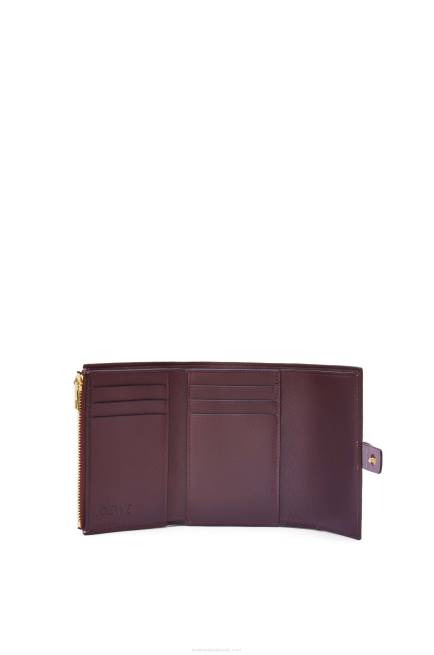 Dirty Mauve/Tan Small vertical wallet in soft grained calfskin Loewe 84PR1270 Women