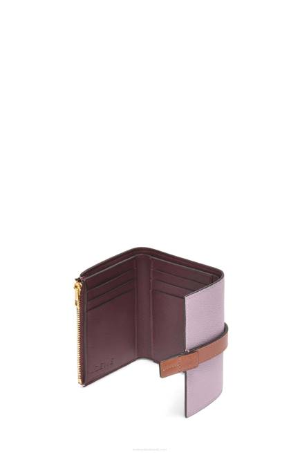 Dirty Mauve/Tan Small vertical wallet in soft grained calfskin Loewe 84PR1270 Women