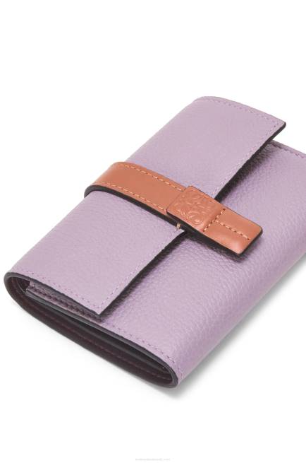 Dirty Mauve/Tan Small vertical wallet in soft grained calfskin Loewe 84PR1270 Women