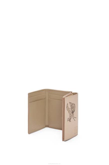 Dusty Beige Snail trifold wallet in classic calfskin Loewe 84PR1300 Women