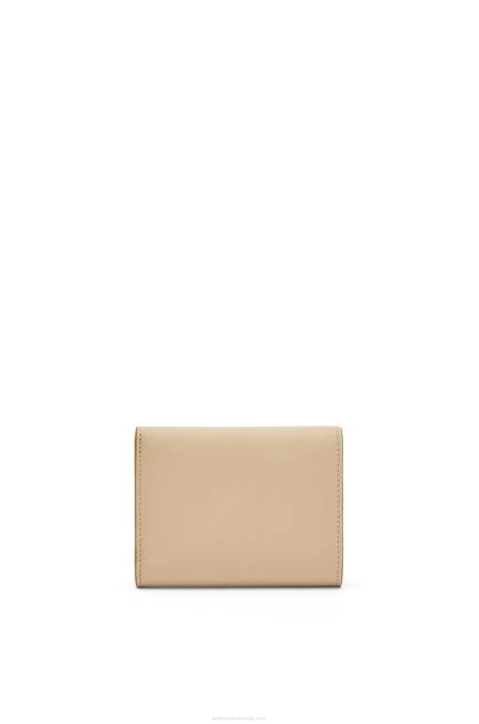 Dusty Beige Snail trifold wallet in classic calfskin Loewe 84PR1300 Women