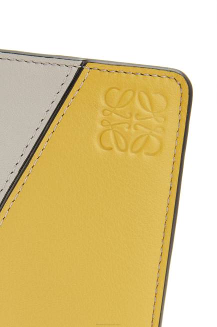 Ghost/Peach Bloom Puzzle slim bifold wallet in classic calf Loewe 84PR1263 Women