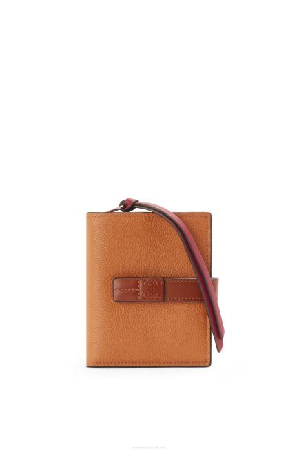 Light Caramel/Pecan Compact zip wallet in soft grained calfskin Loewe 84PR1257 Women