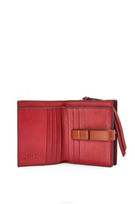 Light Caramel/Pecan Compact zip wallet in soft grained calfskin Loewe 84PR1257 Women
