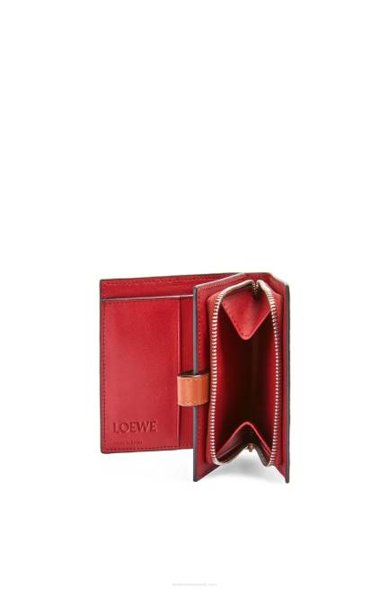 Light Caramel/Pecan Compact zip wallet in soft grained calfskin Loewe 84PR1257 Women