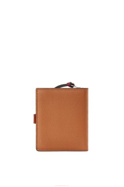 Light Caramel/Pecan Compact zip wallet in soft grained calfskin Loewe 84PR1257 Women