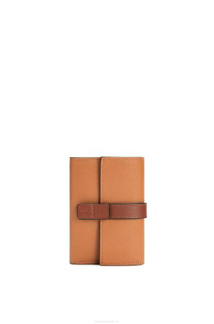 Light Caramel/Pecan Small vertical wallet in soft grained calfskin Loewe 84PR1256 Women