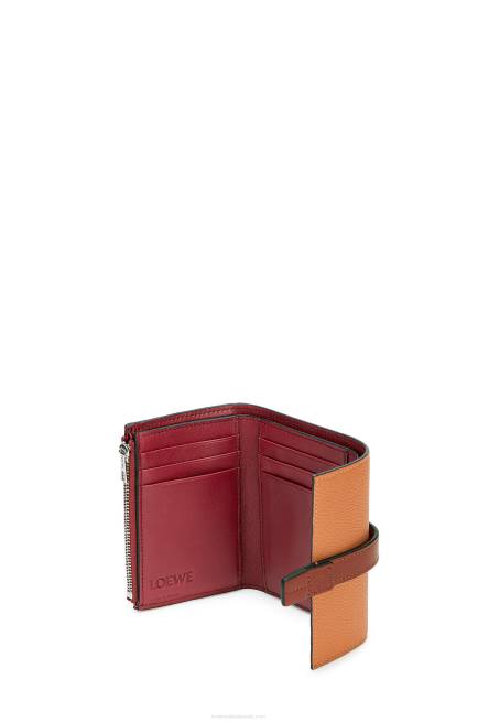 Light Caramel/Pecan Small vertical wallet in soft grained calfskin Loewe 84PR1256 Women