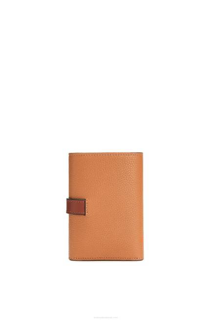 Light Caramel/Pecan Small vertical wallet in soft grained calfskin Loewe 84PR1256 Women