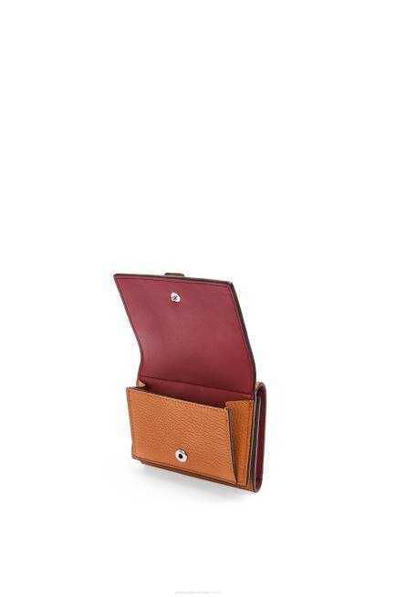 Light Caramel/Pecan Trifold wallet in soft grained calfskin Loewe 84PR1254 Women