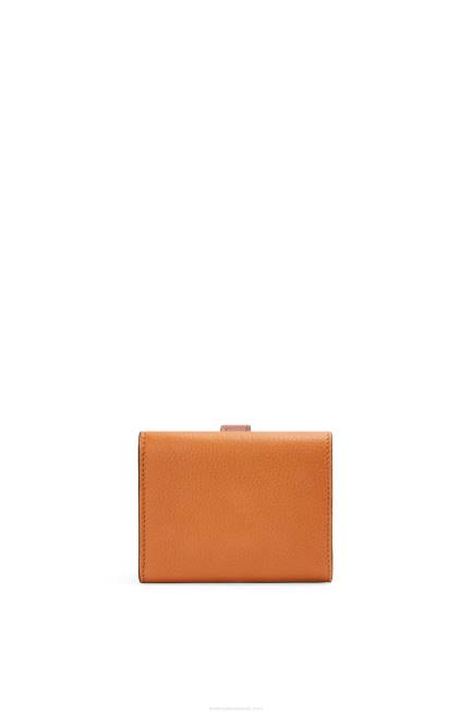 Light Caramel/Pecan Trifold wallet in soft grained calfskin Loewe 84PR1254 Women