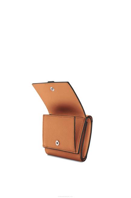Light Caramel/Pecan Trifold wallet in soft grained calfskin Loewe 84PR1316 Women