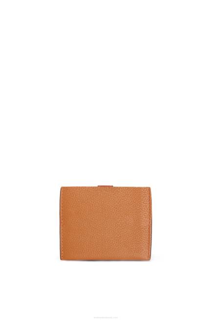 Light Caramel/Pecan Trifold wallet in soft grained calfskin Loewe 84PR1316 Women