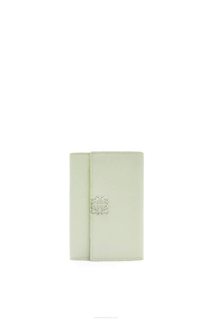 Light Celadon Anagram small vertical wallet in pebble grain calfskin Loewe 84PR1234 Women