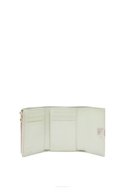 Light Celadon Anagram small vertical wallet in pebble grain calfskin Loewe 84PR1234 Women