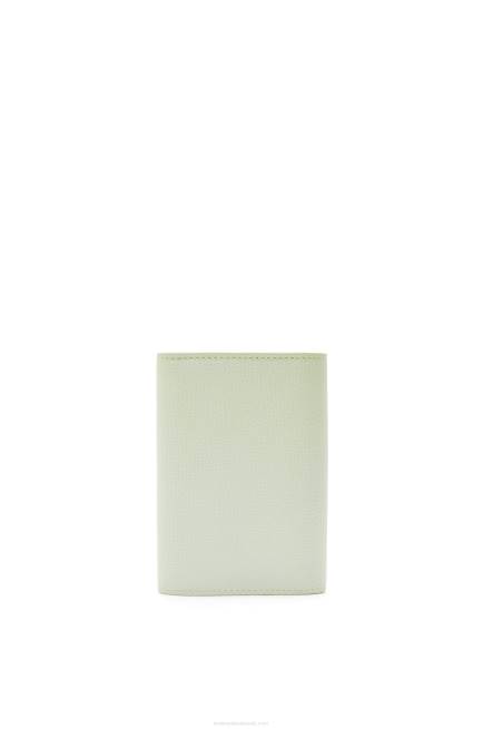 Light Celadon Anagram small vertical wallet in pebble grain calfskin Loewe 84PR1234 Women