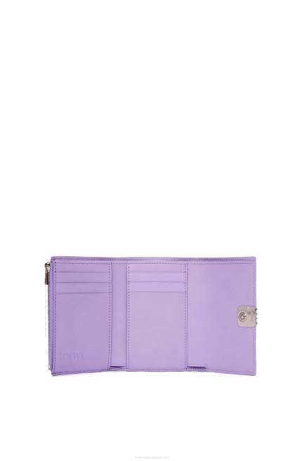Light Mauve Anagram small vertical wallet in pebble grain calfskin Loewe 84PR1237 Women