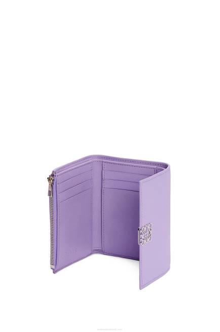 Light Mauve Anagram small vertical wallet in pebble grain calfskin Loewe 84PR1237 Women