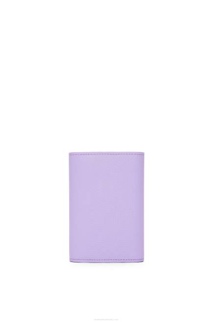 Light Mauve Anagram small vertical wallet in pebble grain calfskin Loewe 84PR1237 Women